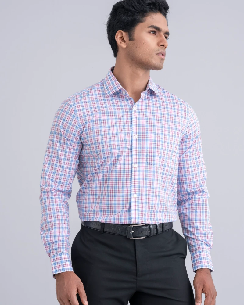 Regular Fit Multicolor Formal Shirt - Main view showing full design