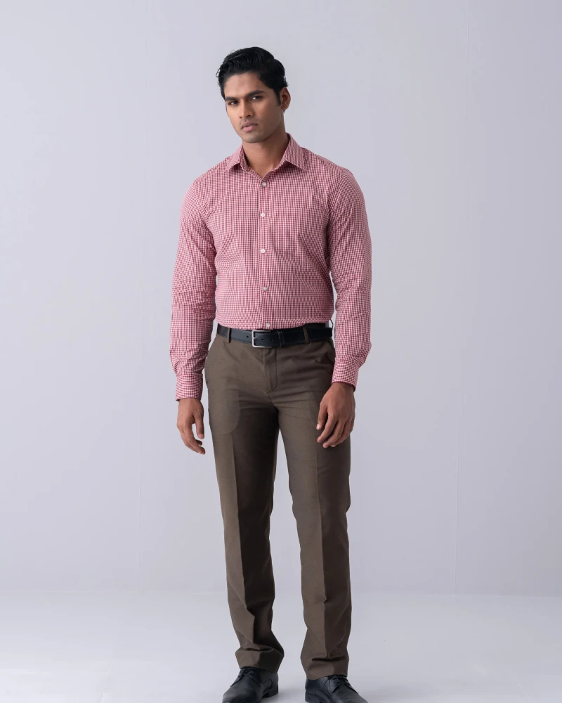 Regular Fit Micro Check Formal Shirt - Alternate view 3 showing  color
