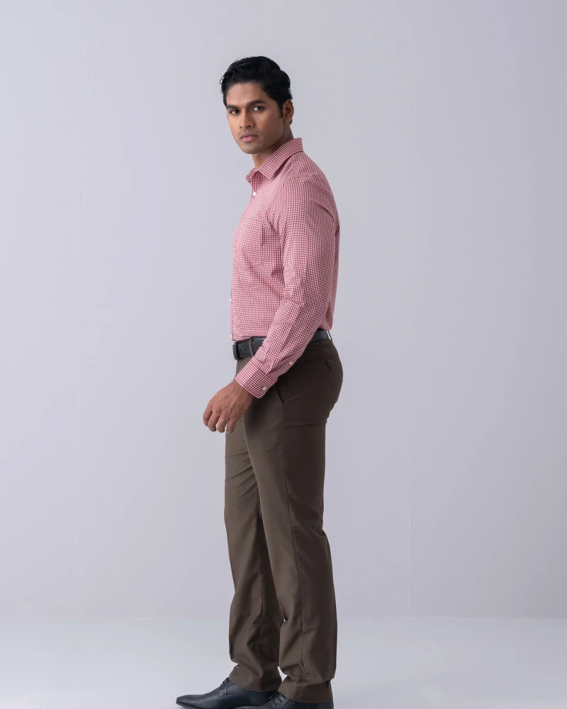 Regular Fit Micro Check Formal Shirt - Alternate view 2 showing  color