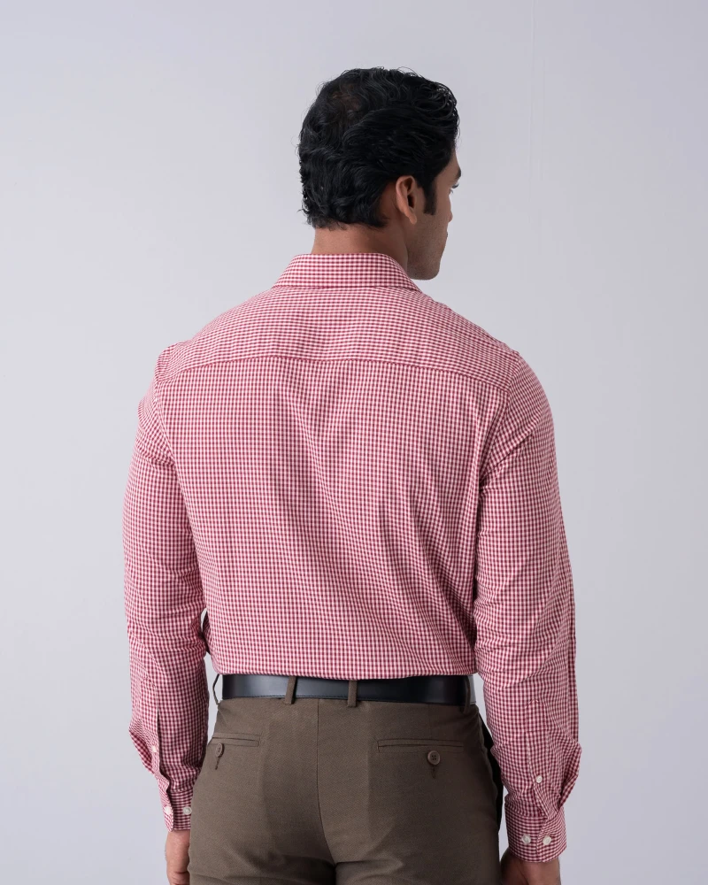 Regular Fit Micro Check Formal Shirt - Alternate view 1 showing  color